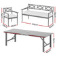 Axton 4-Seater Chair Table Patio Acacia 5-Piece Outdoor Furniture - Grey