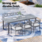 Axton 4-Seater Chair Table Patio Acacia 5-Piece Outdoor Furniture - Grey