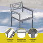 Axton 4-Seater Chair Table Patio Acacia 5-Piece Outdoor Furniture - Grey