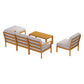 Aden 5-Seater Wooden Garden Table Chairs 6-Piece Outdoor Sofa - Wood