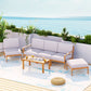 Aden 5-Seater Wooden Garden Table Chairs 6-Piece Outdoor Sofa - Wood