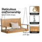 Porch Swing Chair With Chain Outdoor Furniture Wooden Bench 2 Seat Teak
