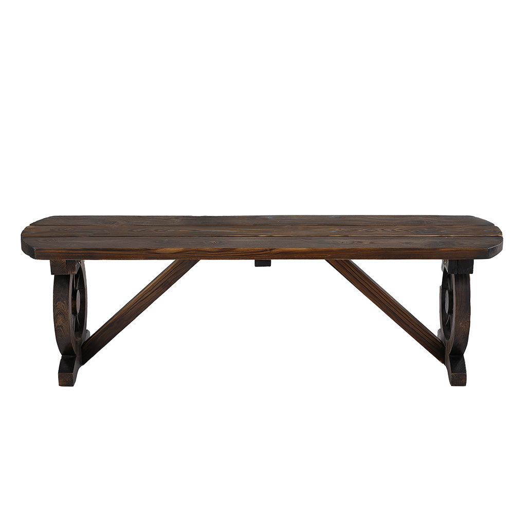 Vaelin Outdoor Garden Bench Seat Wooden Patio Furniture Wagon Wood