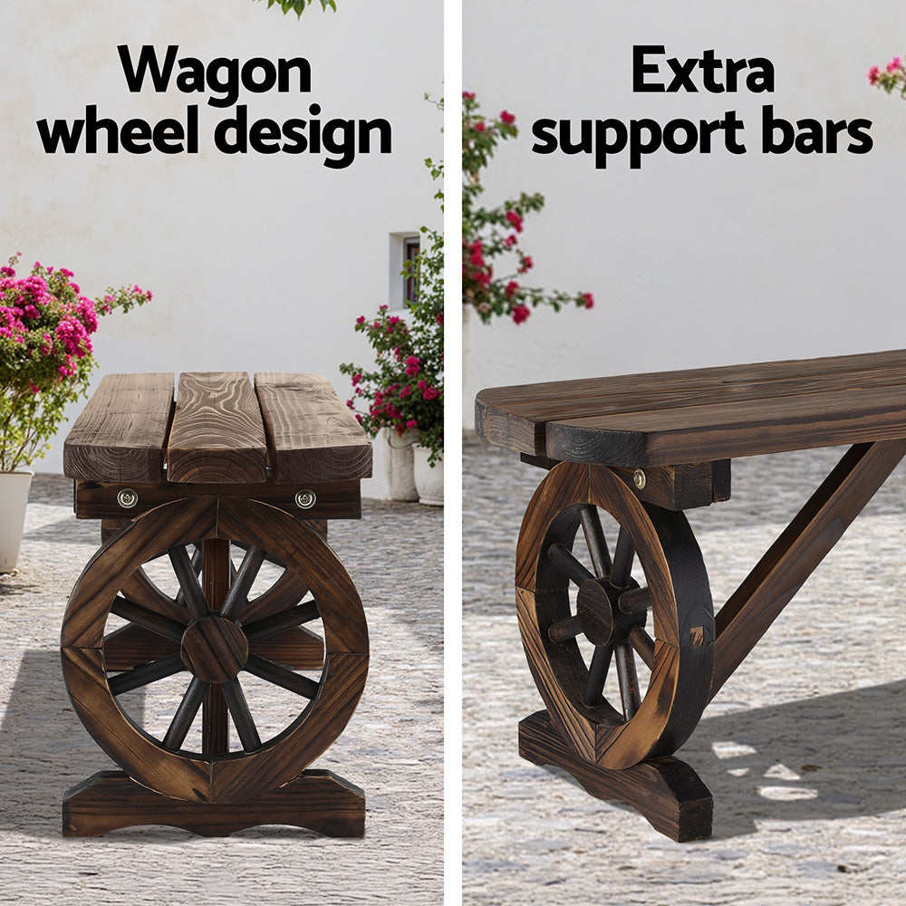 Vaelin Outdoor Garden Bench Seat Wooden Patio Furniture Wagon Wood