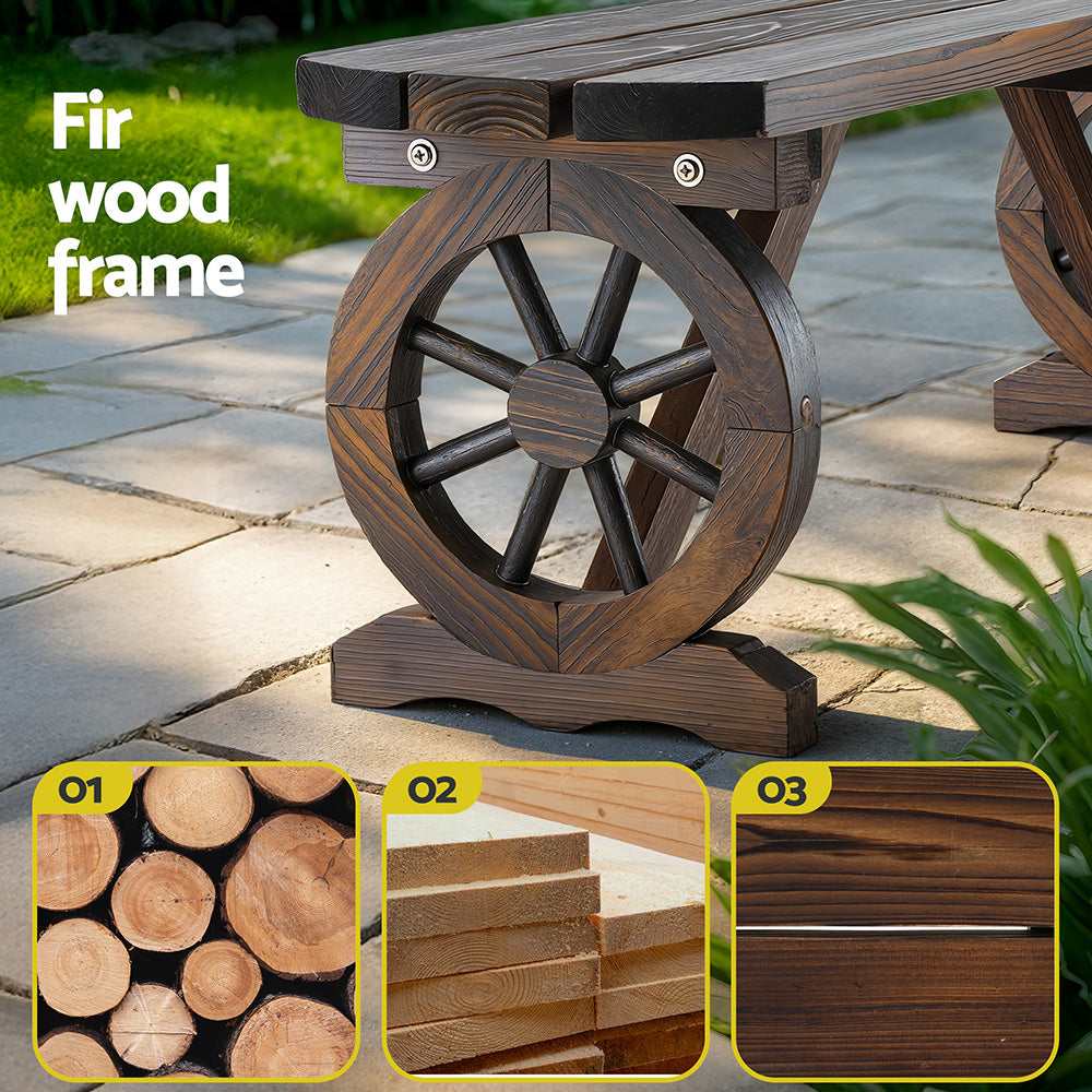 Vaelin Outdoor Garden Bench Seat Wooden Patio Furniture Wagon Wood