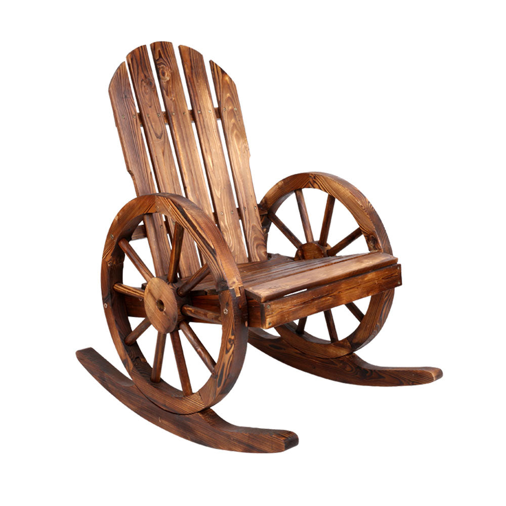 Wagon Wheels Rocking Chair - Brown