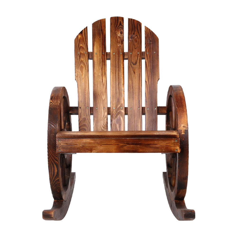 Wagon Wheels Rocking Chair - Brown