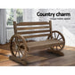 Celestia Park Bench Wooden Wagon Chair Outdoor Garden Backyard Lounge Furniture - Brown