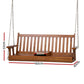 Harlan Porch Outdoor Swing Chair Patio Furniture Wooden Bench 2 Seat Cup Holder - Teak