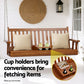 Harlan Porch Outdoor Swing Chair Patio Furniture Wooden Bench 2 Seat Cup Holder - Teak