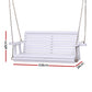Harlan Porch Outdoor Swing Chair With Cup Holder Wooden Furniture 2 Seater - White