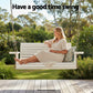 Harlan Porch Outdoor Swing Chair With Cup Holder Wooden Furniture 2 Seater - White