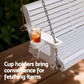 Harlan Porch Outdoor Swing Chair With Cup Holder Wooden Furniture 2 Seater - White