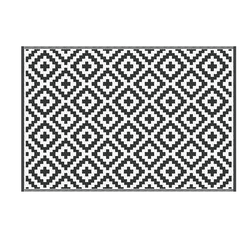 Oleg 120x180cm 120x180cm Outdoor Rugs Large Carpet Reversible Area Mat PP Dual-Sided Patio Rug Cross