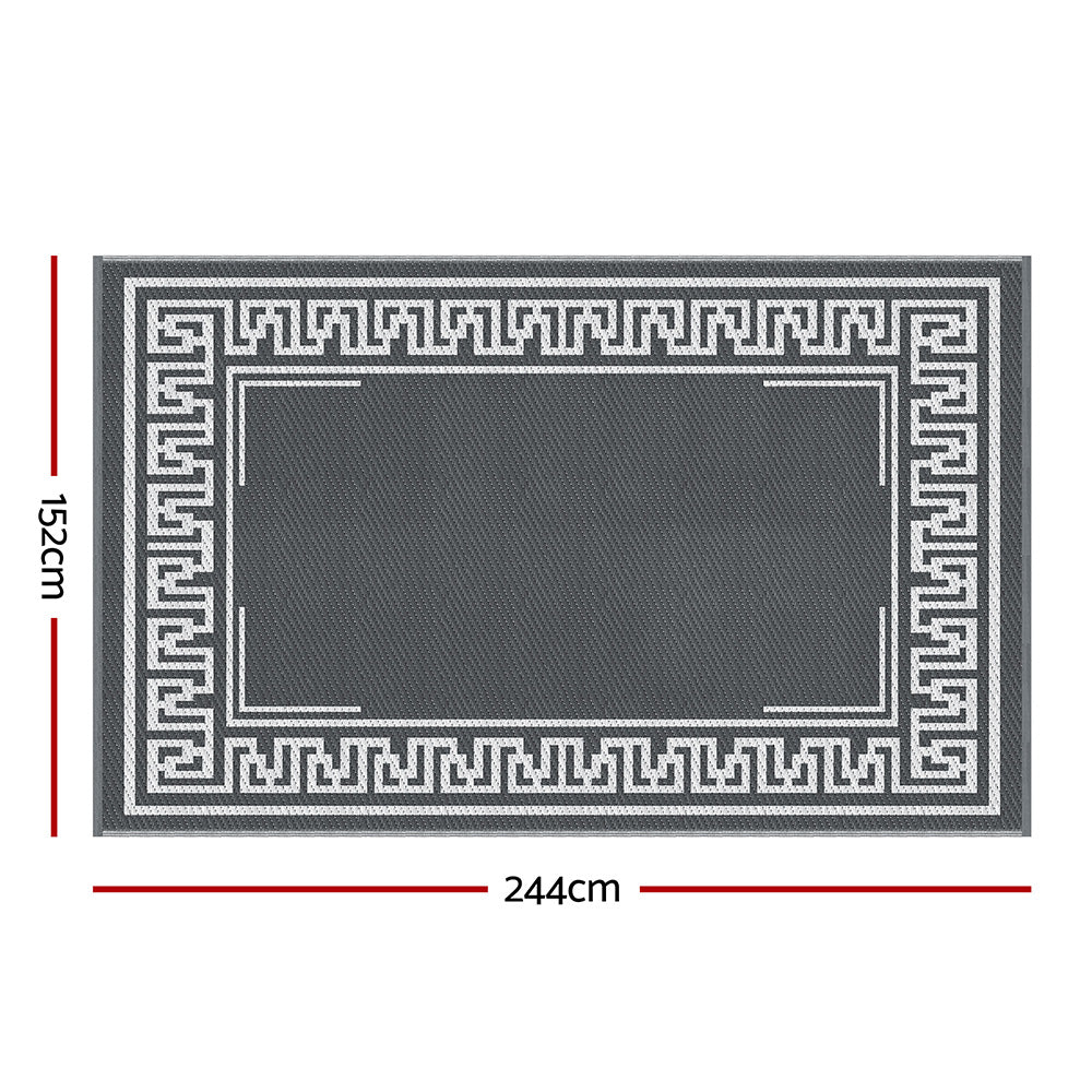 Ctibor 152x244cm 152x244cm Outdoor Rugs Large Carpet Reversible Area Mat PP Dual-Sided Patio Rug Greek Key