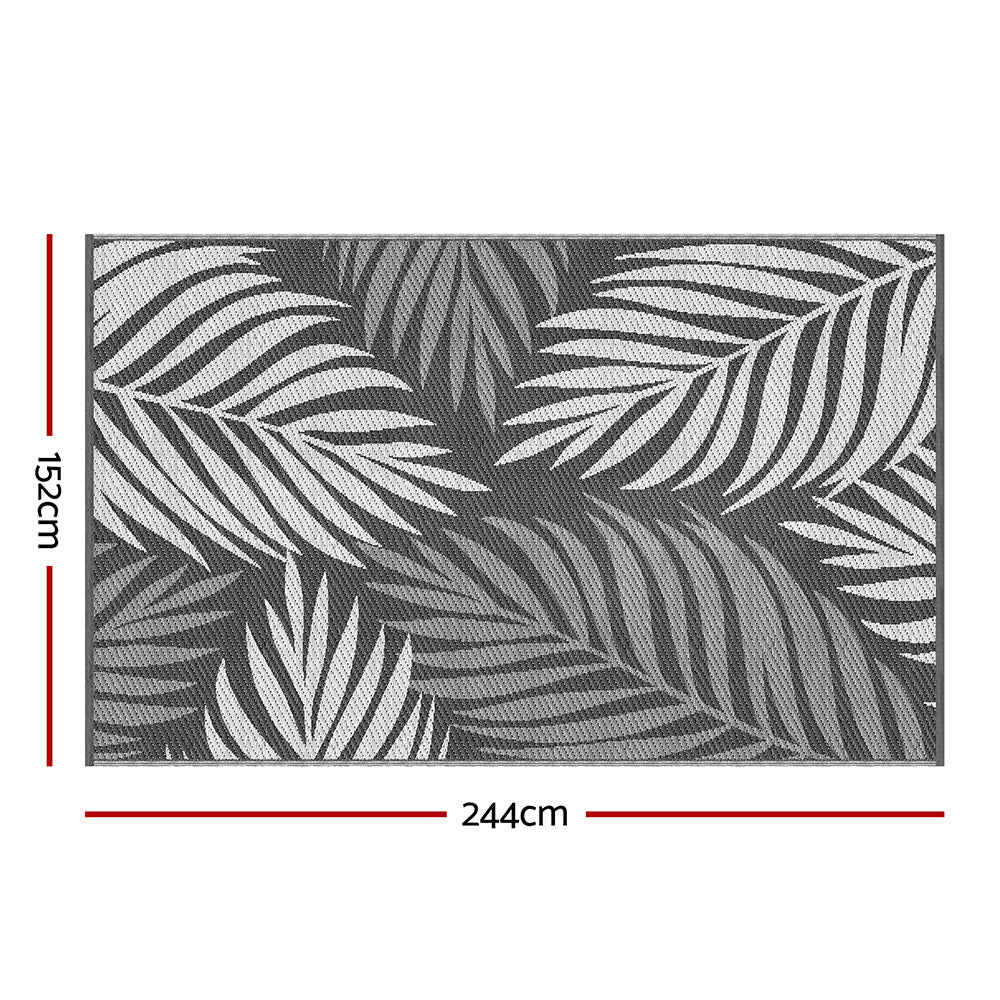 Dobromil 152x244cm 152x244cm Outdoor Rugs Large Carpet Reversible Area Mat PP Dual-Sided Patio Rug Leaf