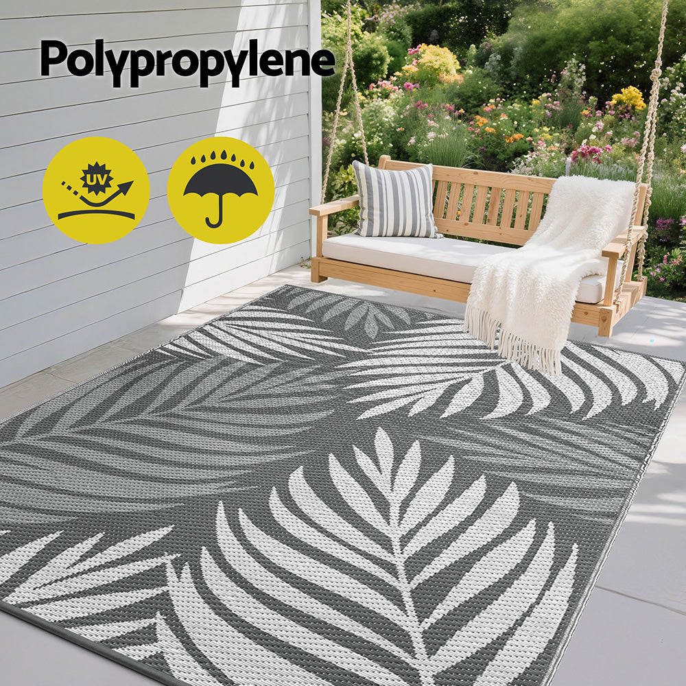 Dobromil 152x244cm 152x244cm Outdoor Rugs Large Carpet Reversible Area Mat PP Dual-Sided Patio Rug Leaf