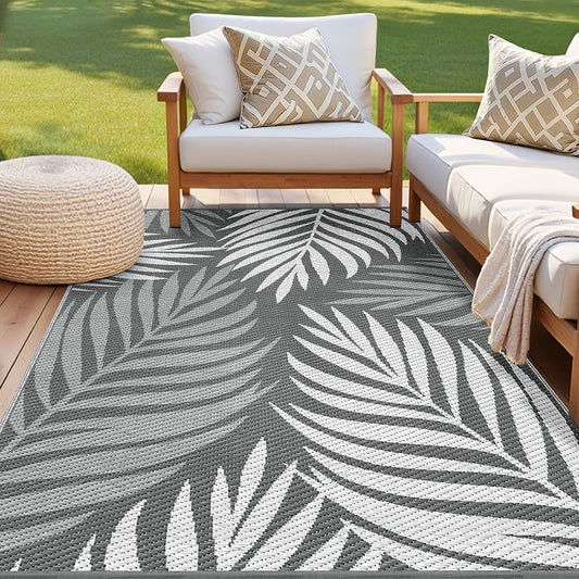 Dobromil 152x244cm 152x244cm Outdoor Rugs Large Carpet Reversible Area Mat PP Dual-Sided Patio Rug Leaf