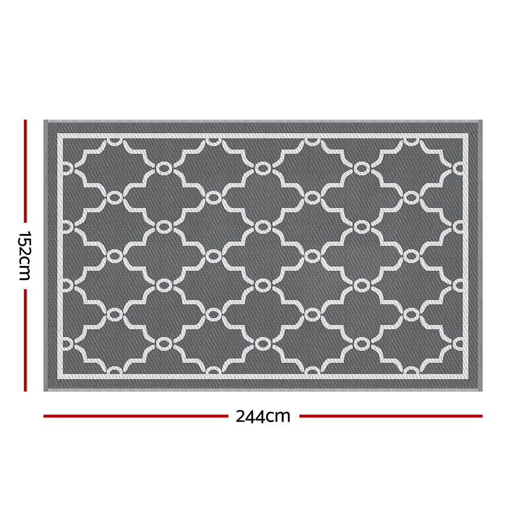 Drahoslav 152x244cm 152x244cm Outdoor Rugs Large Carpet Reversible Area Mat PP Dual-Sided Patio Rug Maroc