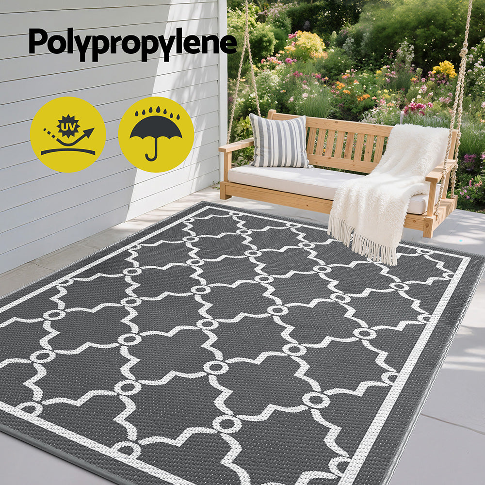 Drahoslav 152x244cm 152x244cm Outdoor Rugs Large Carpet Reversible Area Mat PP Dual-Sided Patio Rug Maroc