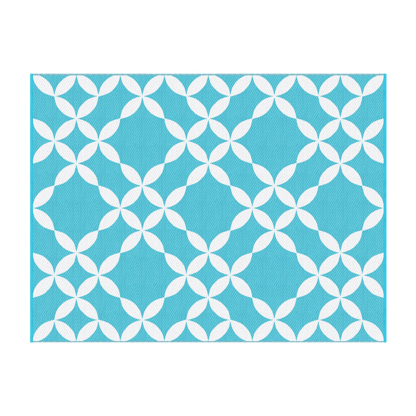 Chval 274x366cm 274x366cm Outdoor Rugs Large Carpet Reversible Area Mat PP Dual-Sided Patio Rug Light Blue Light Blue