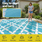 Chval 274x366cm 274x366cm Outdoor Rugs Large Carpet Reversible Area Mat PP Dual-Sided Patio Rug Light Blue Light Blue