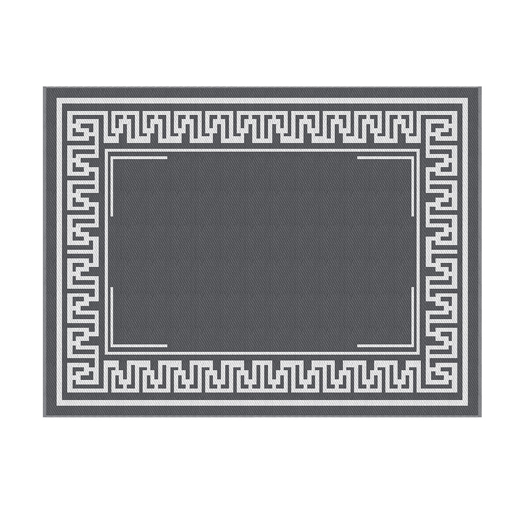 Kojata 274x366cm 274x366cm Outdoor Rugs Large Carpet Reversible Area Mat PP Dual-Sided Patio Rug Greek Key