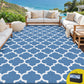 Kojan 274x366cm 274x366cm Outdoor Rugs Large Carpet Reversible Area Mat PP Dual-Sided Patio Rug Blue Blue