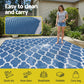 Kojan 274x366cm 274x366cm Outdoor Rugs Large Carpet Reversible Area Mat PP Dual-Sided Patio Rug Blue Blue