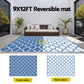Kojan 274x366cm 274x366cm Outdoor Rugs Large Carpet Reversible Area Mat PP Dual-Sided Patio Rug Blue Blue