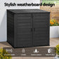 Outdoor Storage Box 1170L Container Lockable Cabinet Tool Organizer Shed Black