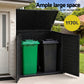 Outdoor Storage Box 1170L Container Lockable Cabinet Tool Organizer Shed Black