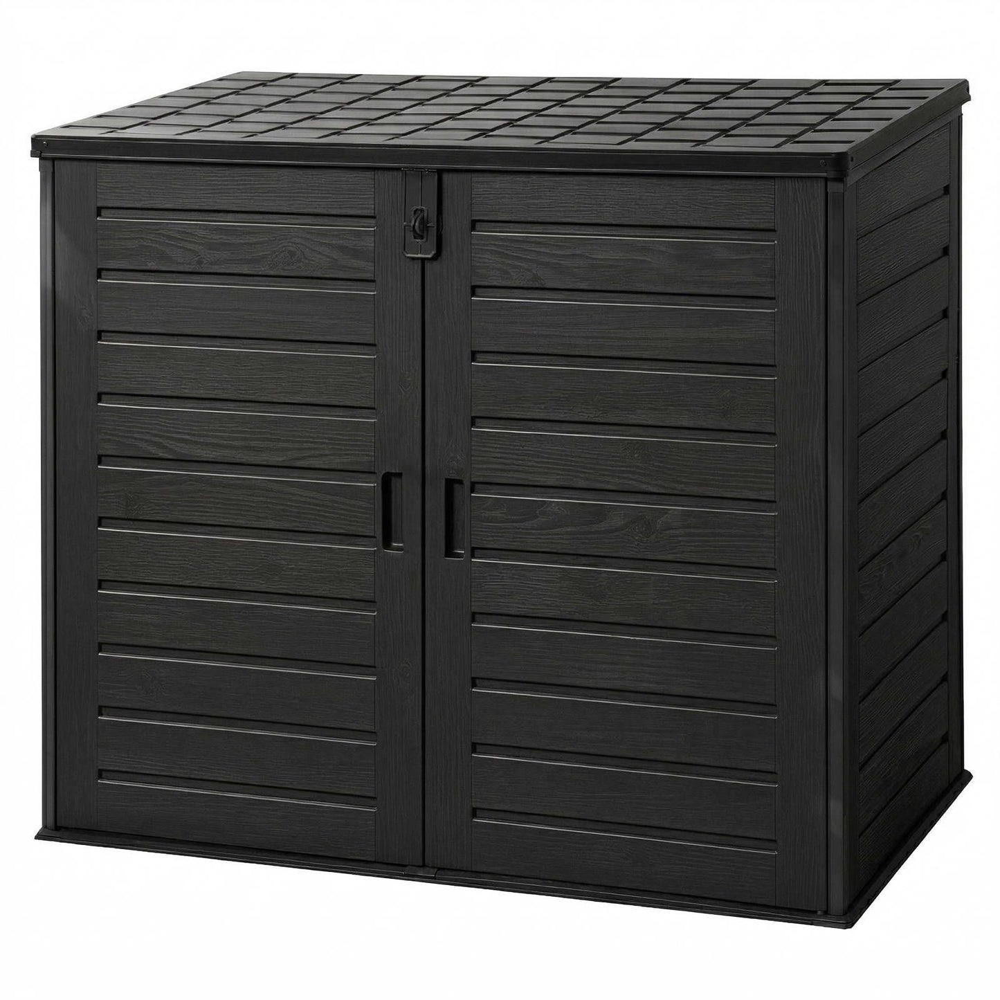 Outdoor Storage Box 1170L Container Lockable Cabinet Tool Organizer Shed Black