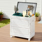 159L Outdoor Storage Box Stackable Cupboard Camping Organizer Wheels
