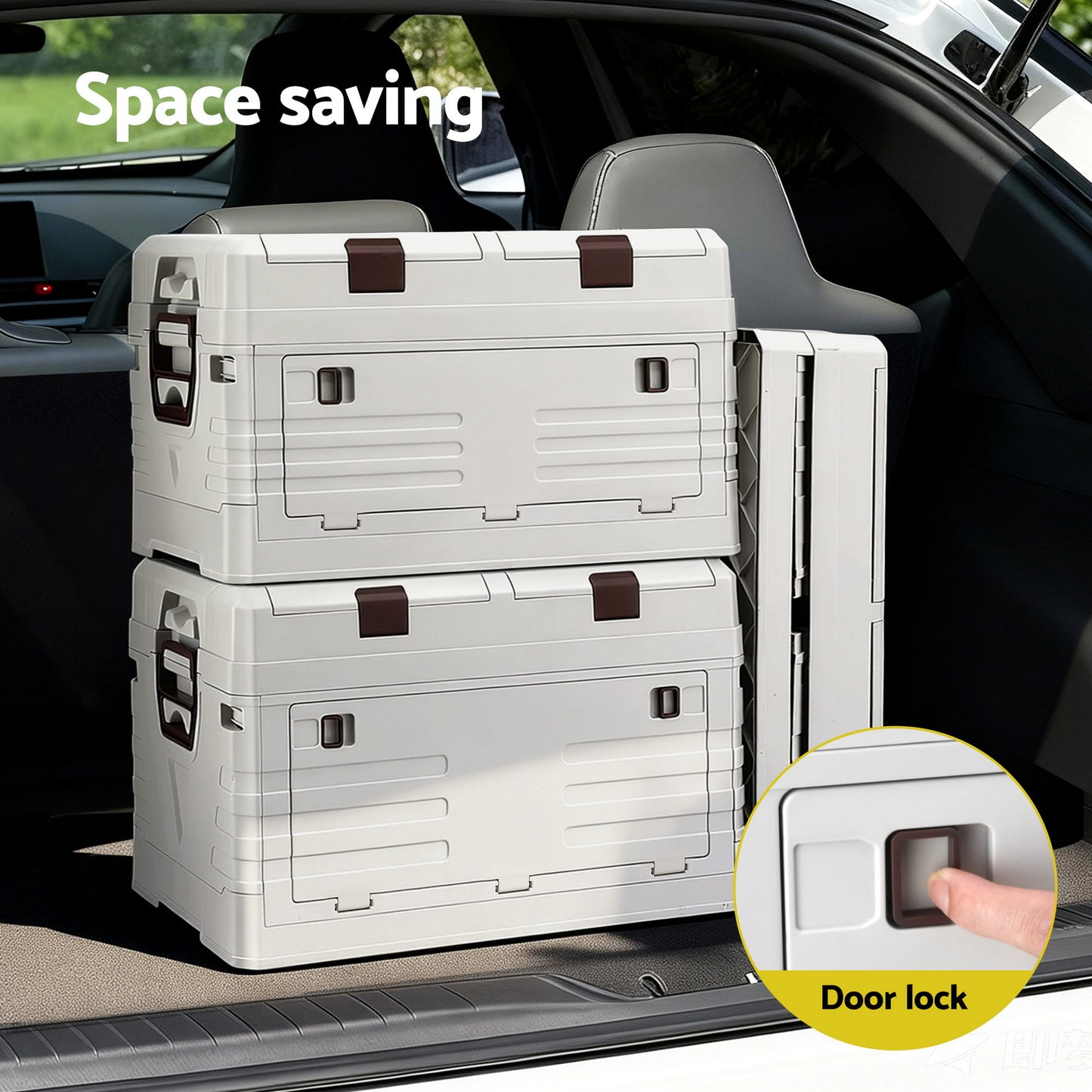 60L Outdoor Storage Box Foldable Camping Collapsible Bins Organizer