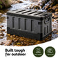 Collapsible Outdoor Storage Box 60L Stackable Folding Camping Organizer Black