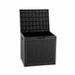 Outdoor Storage Box 118L Container Lockable Garden Toy Tool Rattan-Texture Black