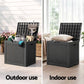 Outdoor Storage Box 118L Container Lockable Garden Toy Tool Rattan-Texture Black