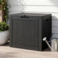 Outdoor Storage Box 118L Container Lockable Garden Toy Tool Rattan-Texture Black