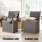 Outdoor Storage Box 118L Container Lockable Garden Toy Tool Rattan-Texture Brown