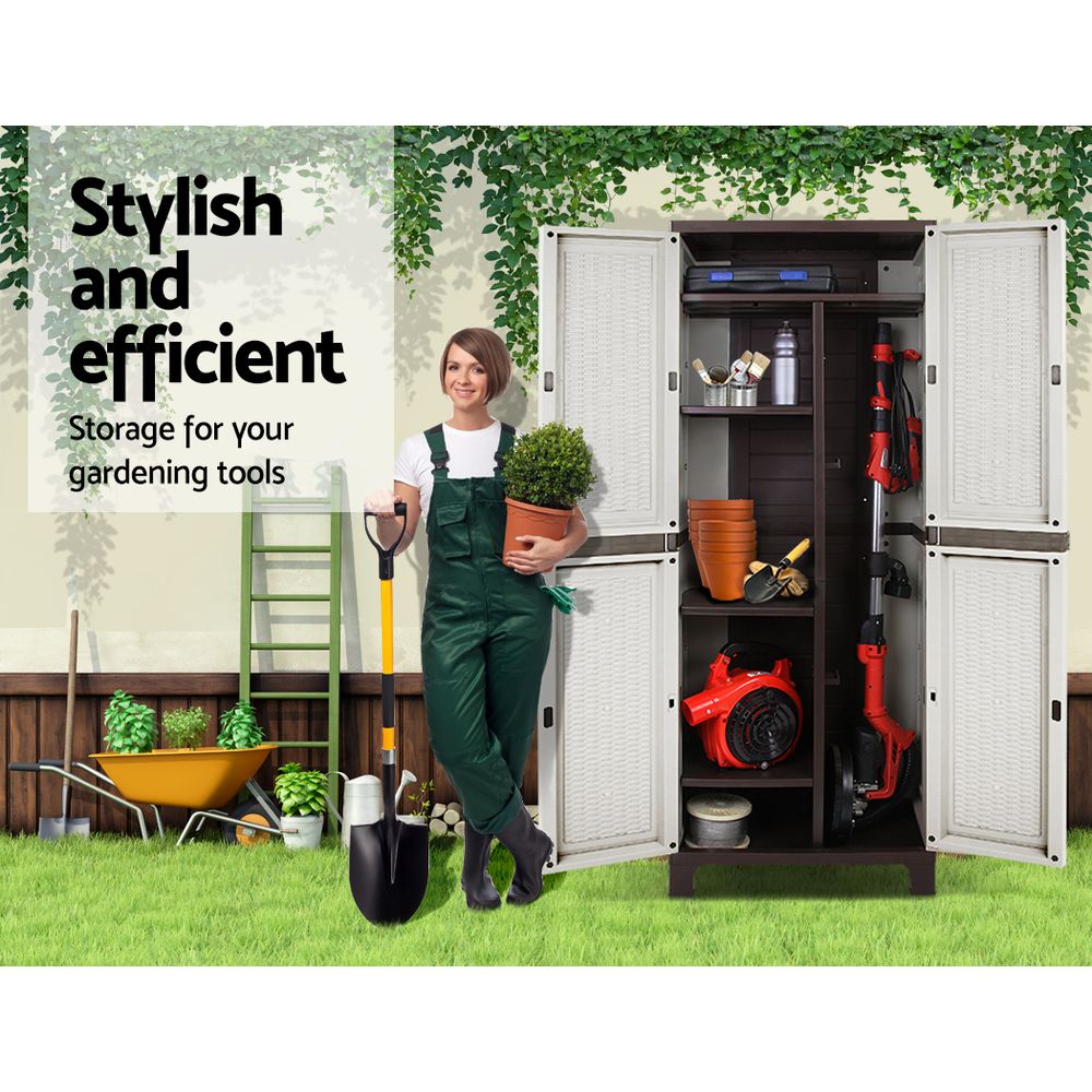 Outdoor Storage Cabinet Cupboard Lockable Garage 173cm