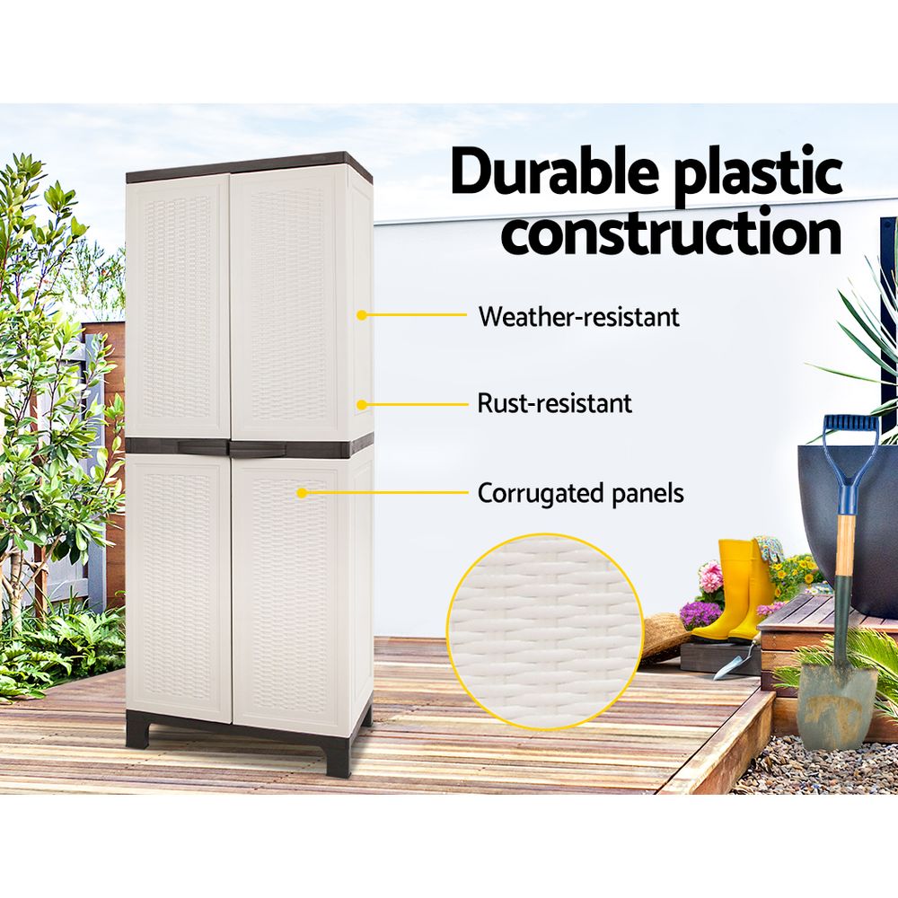 Outdoor Storage Cabinet Cupboard Lockable Garage 173cm