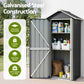 Outdoor Storage Cabinet Garden Shed Steel Tool Lockable Cupboard Adjustable Shelves