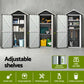 Outdoor Storage Cabinet Garden Shed Steel Tool Lockable Cupboard Adjustable Shelves