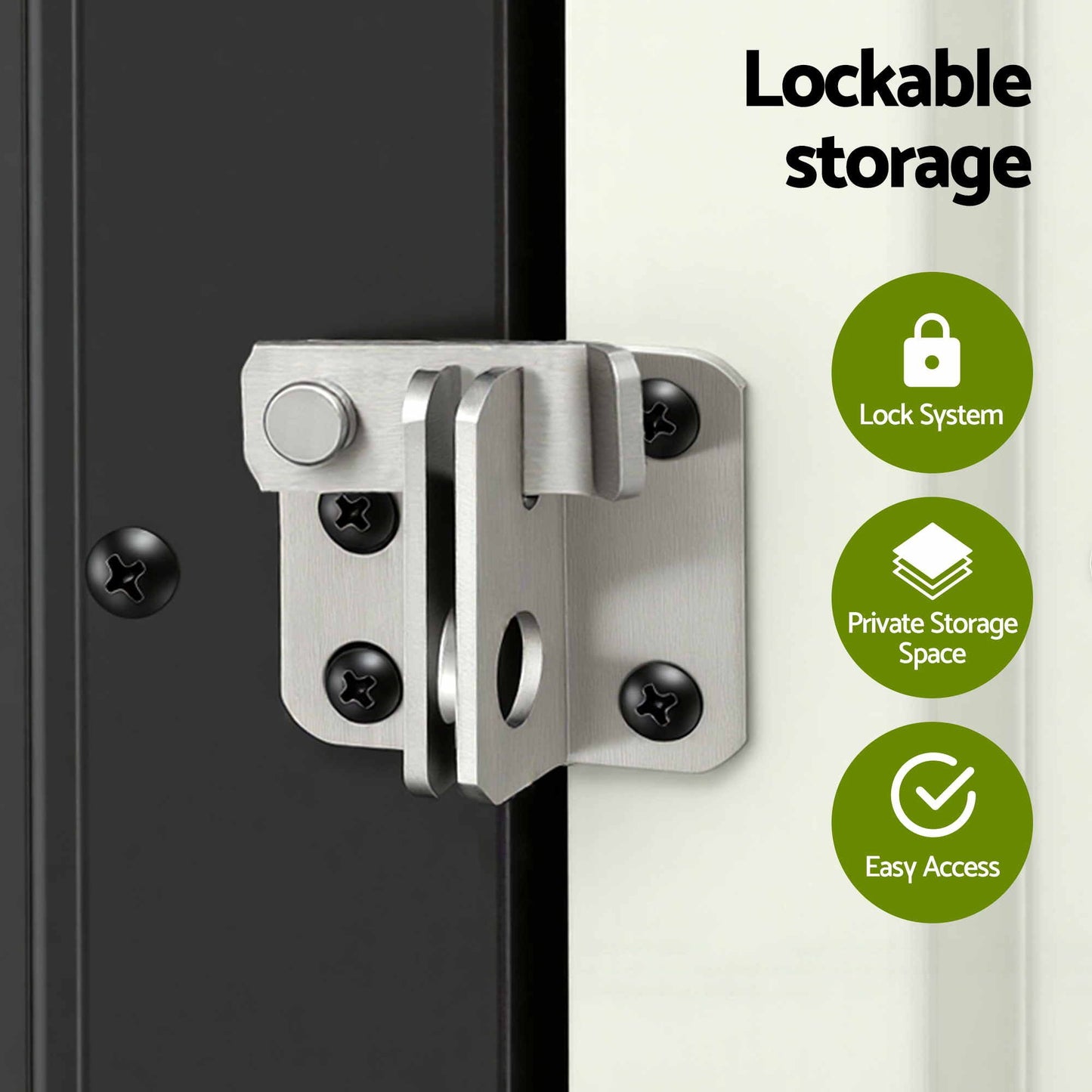 Outdoor Storage Cabinet Garden Shed Steel Tool Lockable Cupboard Adjustable Shelves