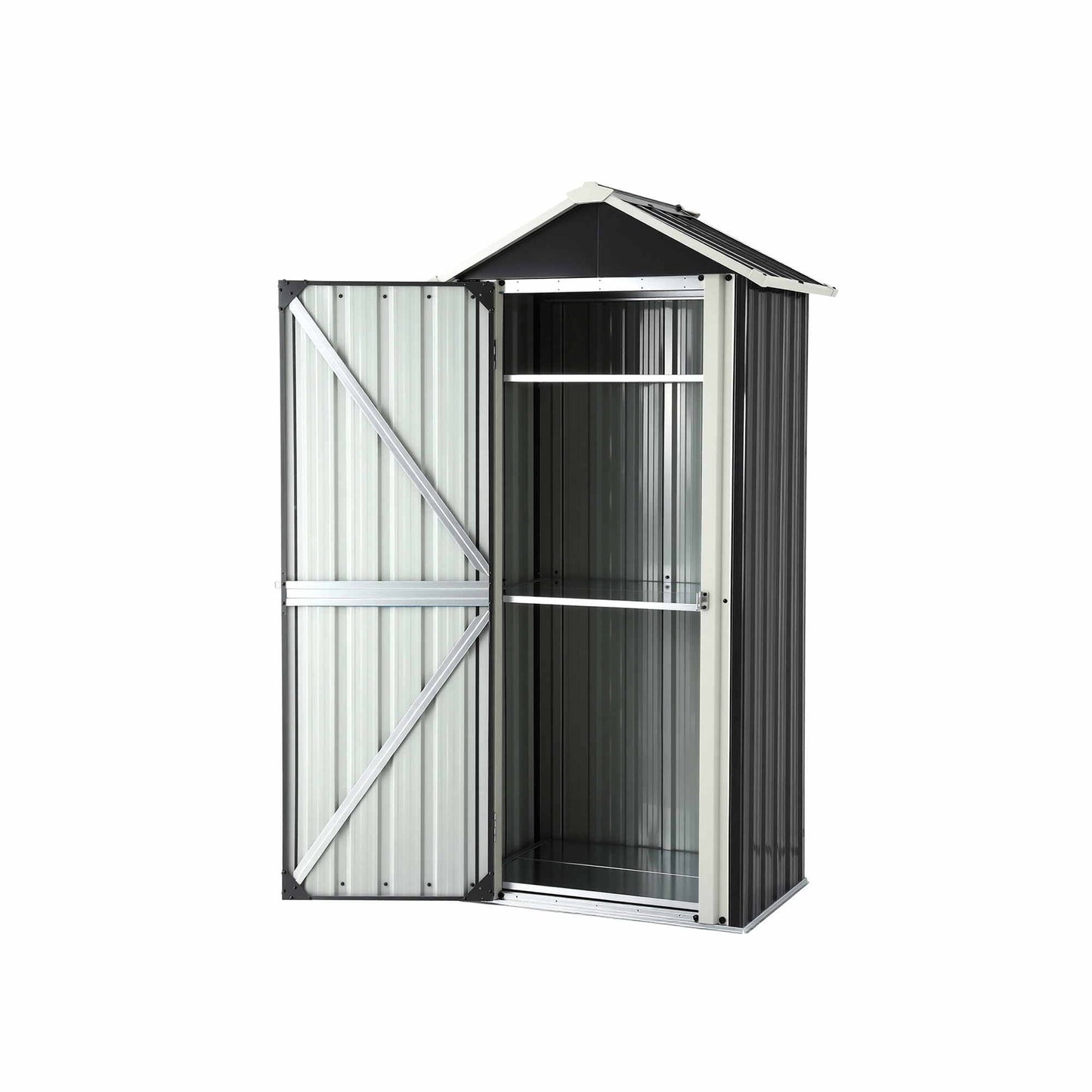 Outdoor Storage Cabinet Garden Shed Steel Tool Lockable Cupboard Adjustable Shelves