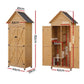 Outdoor Storage Cabinet Cupboard Tool Organizer Shed Adjustable Natural