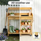 Outdoor Potting Bench Table Storage Cabinet Potters Garden Workstation Natural