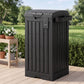 Outdoor Trash Cans Polypropylene Patio Hideaway Bin 110L Black