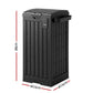 Outdoor Trash Cans Polypropylene Patio Hideaway Bin 110L Black